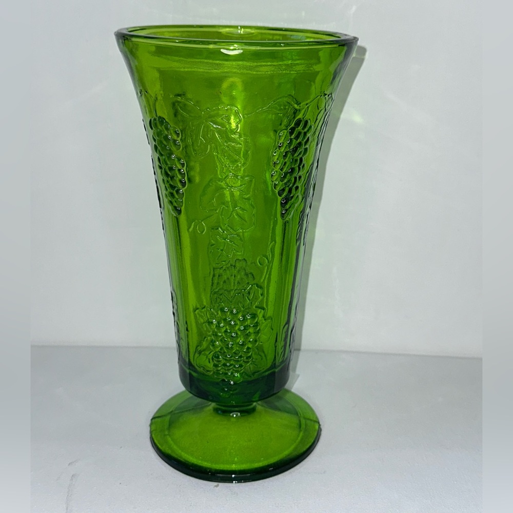 Indiana green glass vase
